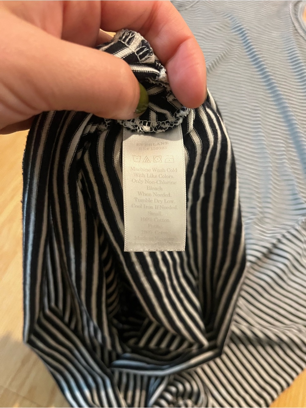 Everlane midi racer back dress 100% cotton black white stripe small summer tank - Picture 5 of 6
